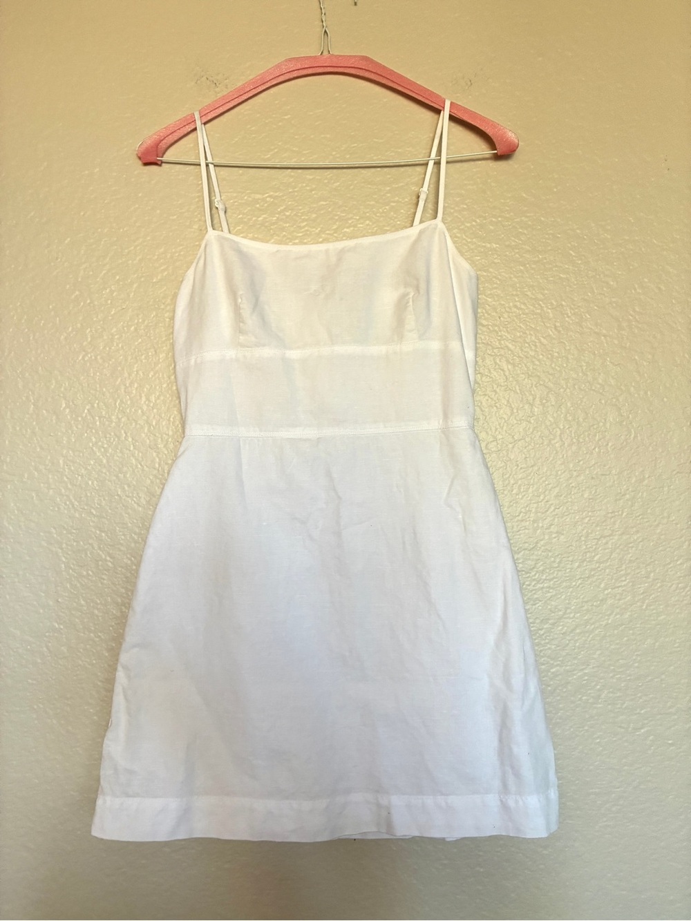 Aritzia Sunday Best White Mini Sundress Spaghetti Straps Babydoll Coastal Formal